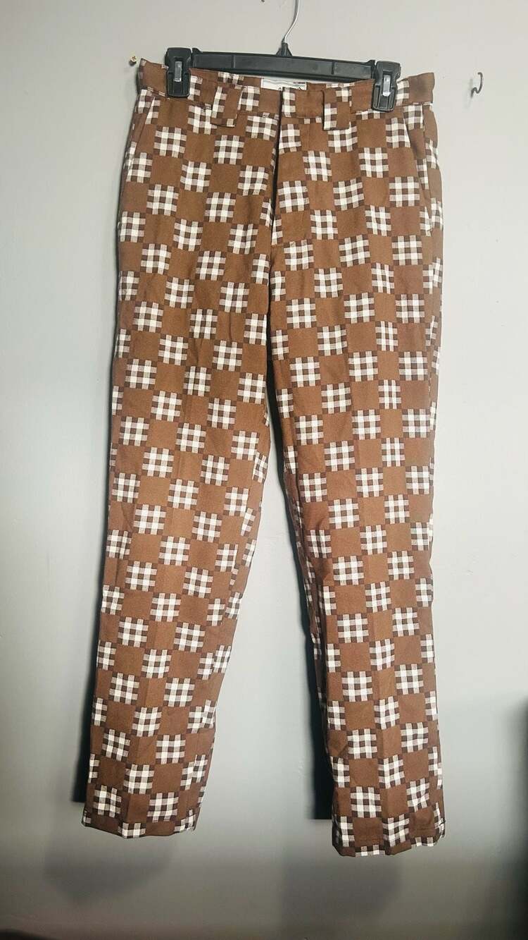 Bogey Boys Checker Trousers Size 28 Brown White. Pc94